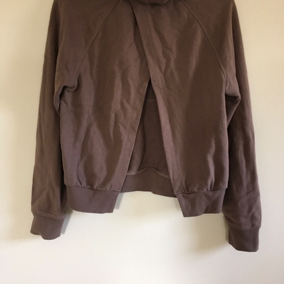 Athleta Moonrise Sweatshirt Hoodie Sz S Mineral Brown Split Open Back 530536 - Picture 7 of 12